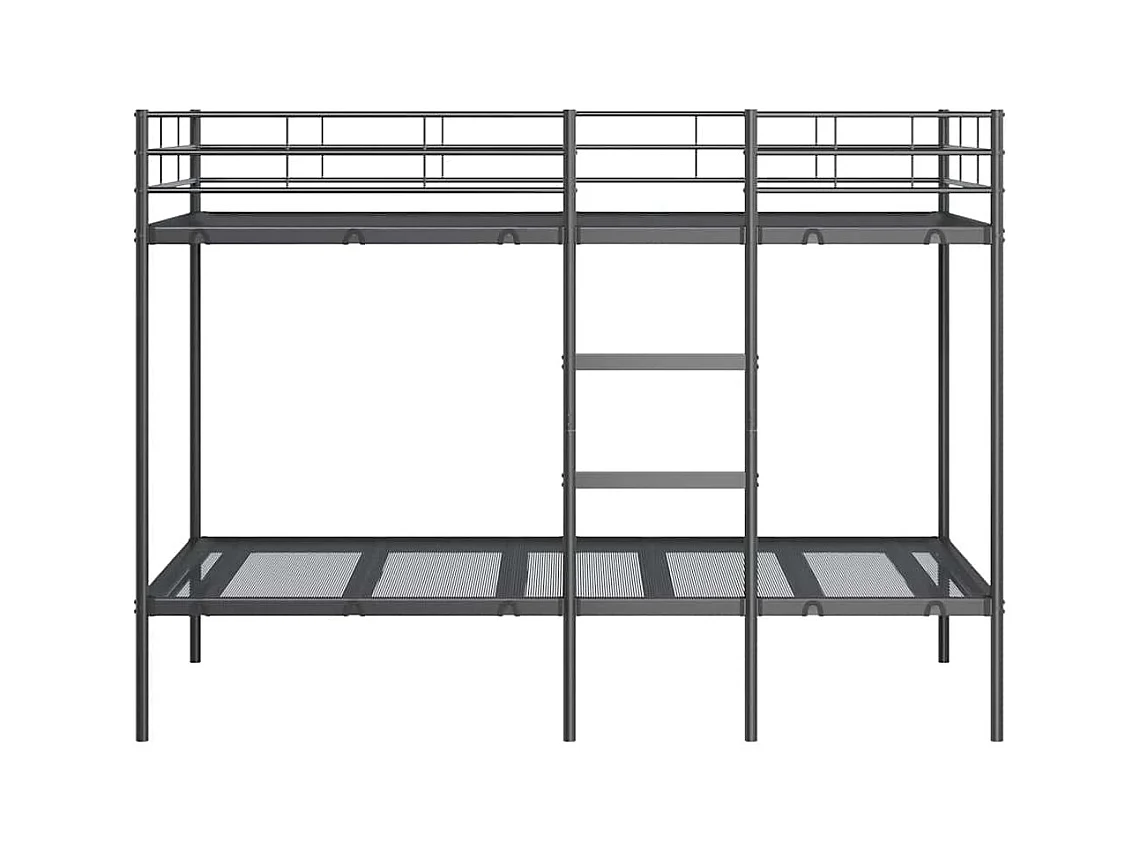Lit simple-Lit superposé enfant sans matelas noir 107x203 cm acier