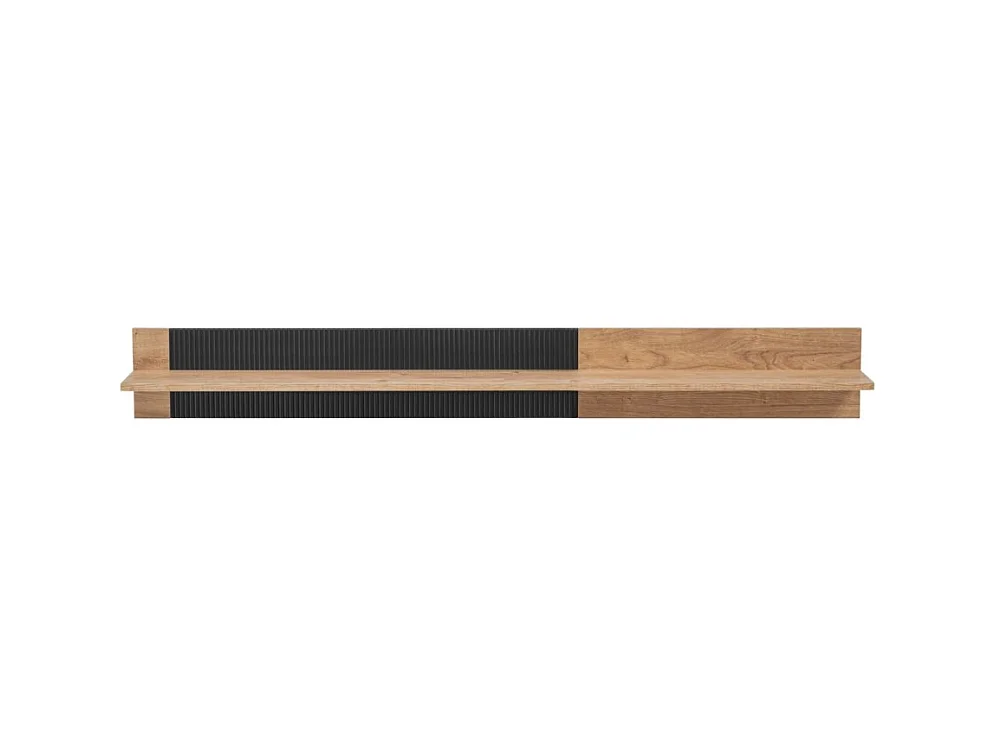 Étagère murale DOUM – Chêne clair et noir – L160 x H20 x P23 cm