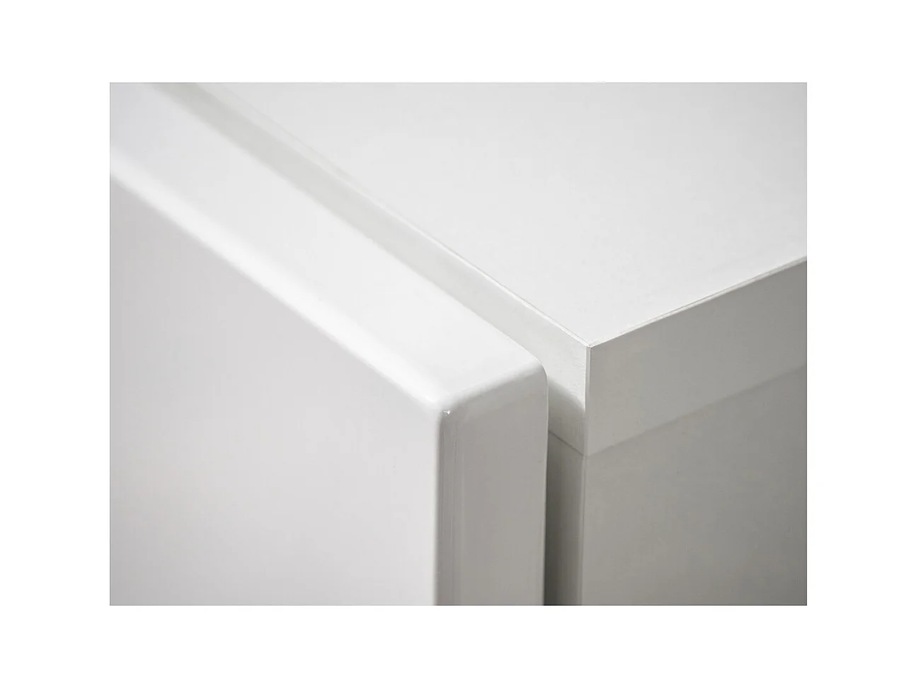 Meuble TV CRISS avec cheminée bio-éthanol – Blanc brillant – L150 cm