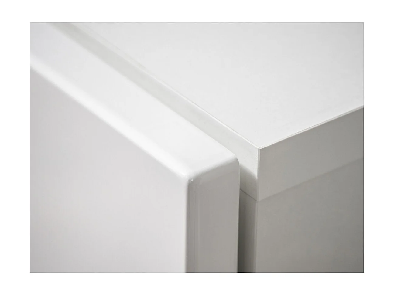 Meuble TV CRISS avec cheminée bio-éthanol – Blanc brillant – L150 cm