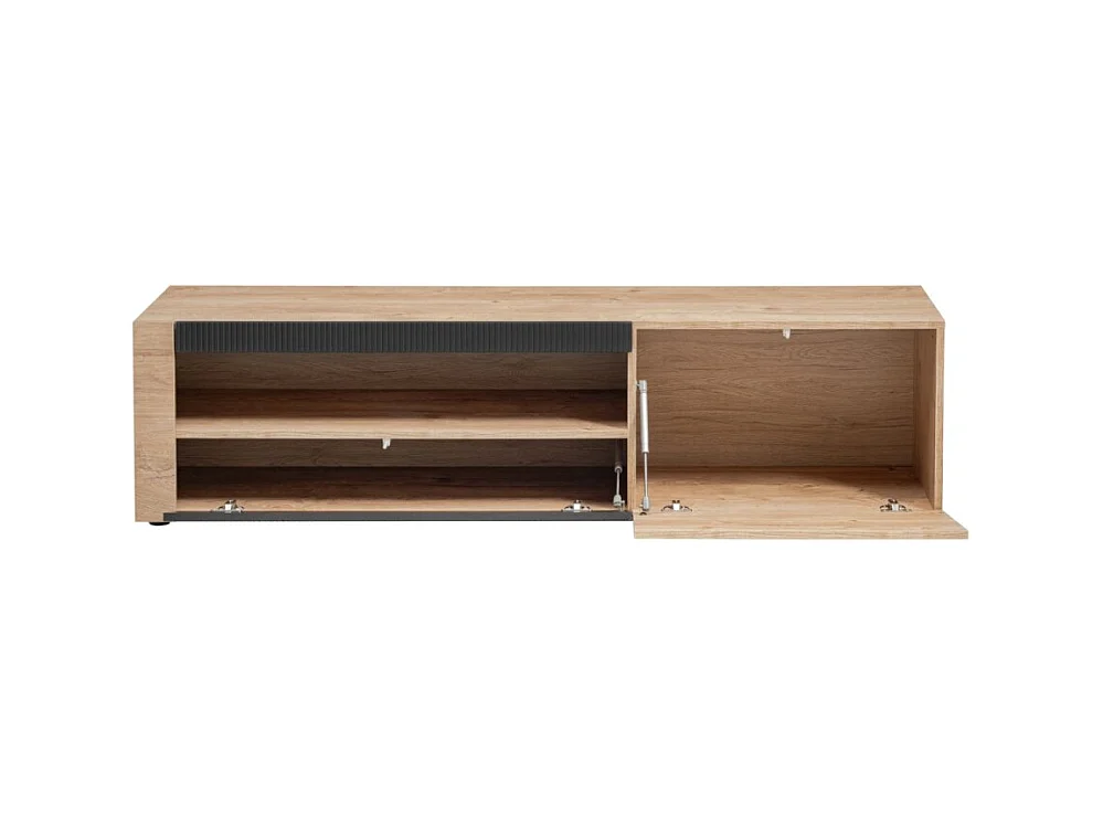 Meuble TV DOUM – Chêne clair et noir – L160 x H42 x P45 cm