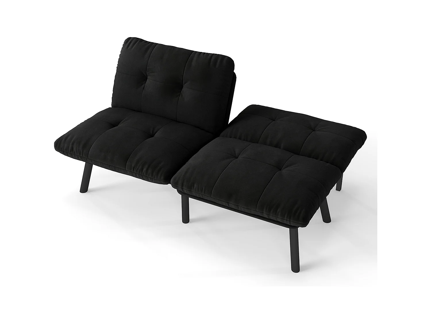 2-Sitzer Doppelsofa klappbares Sofabett Futon-Couch mit Schlaffunktion platzsparendes Gästebett für Schlafzimmer, Wohnzimmer