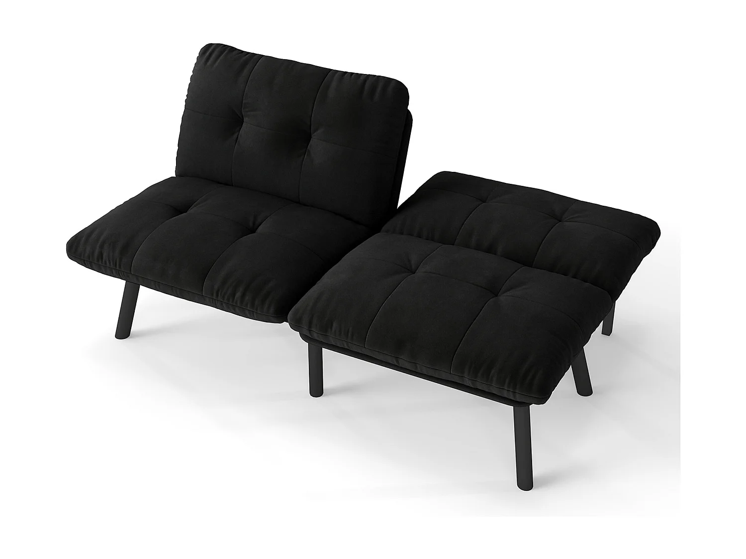 2-Sitzer Doppelsofa klappbares Sofabett Futon-Couch mit Schlaffunktion platzsparendes Gästebett für Schlafzimmer, Wohnzimmer