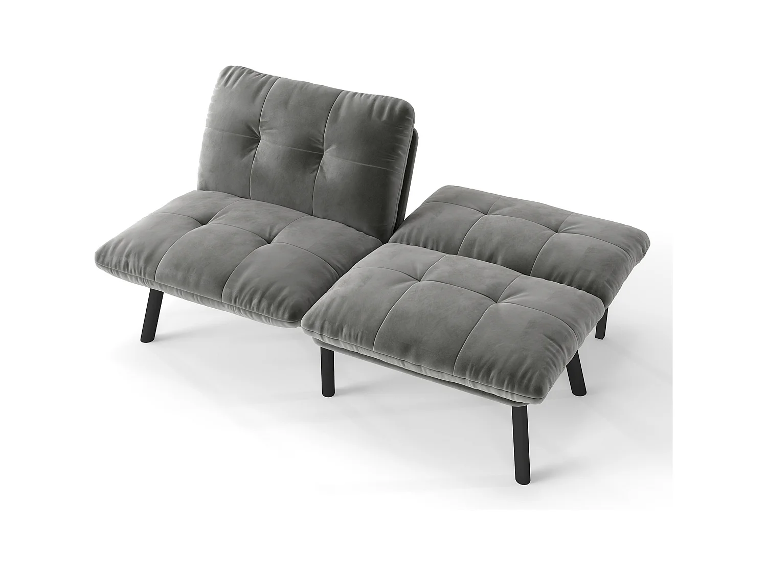 2-Sitzer Doppelsofa klappbares Sofabett Futon-Couch mit Schlaffunktion platzsparendes Gästebett für Schlafzimmer, Wohnzimmer