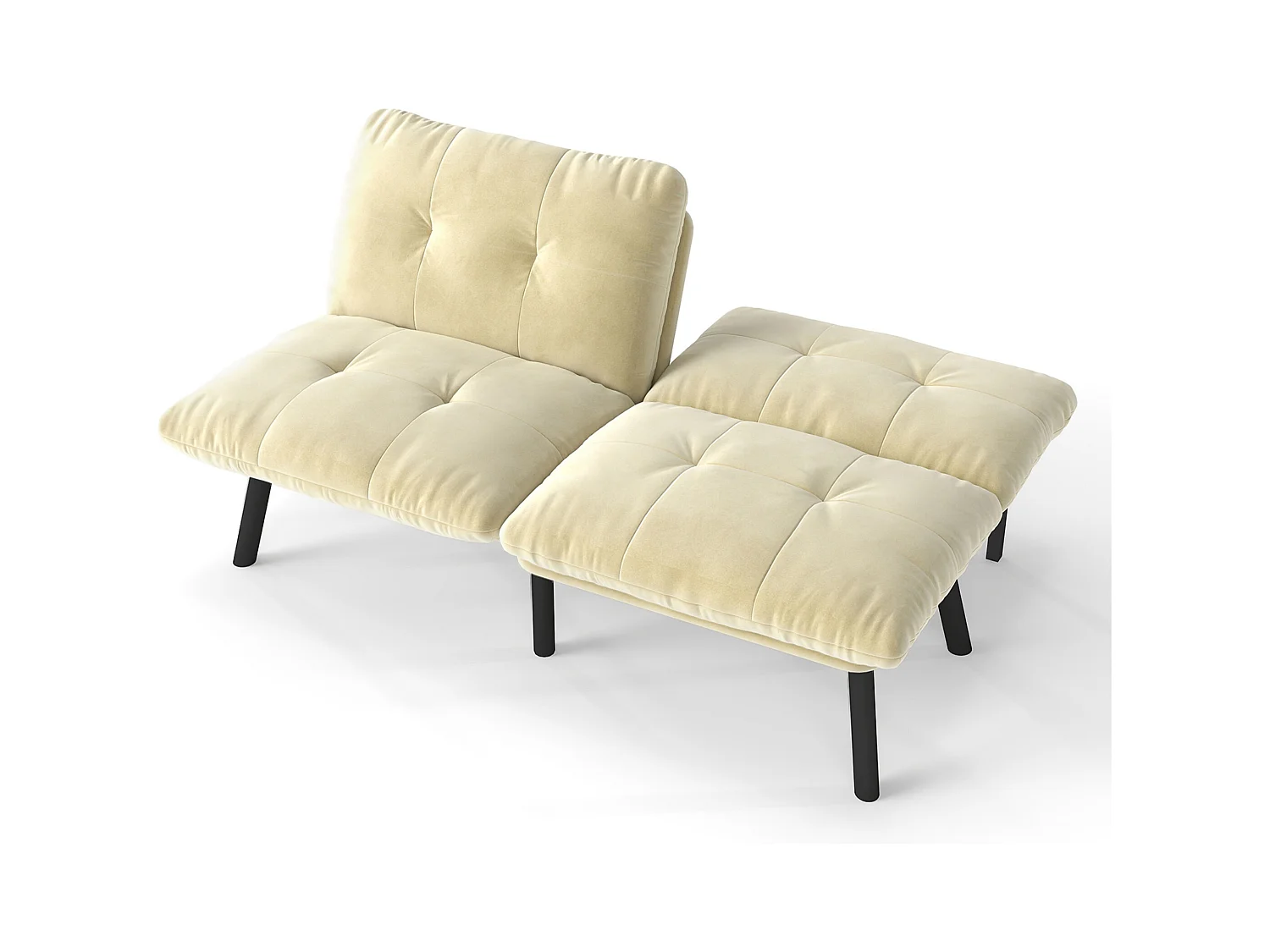 2-Sitzer Doppelsofa klappbares Sofabett Futon-Couch mit Schlaffunktion platzsparendes Gästebett für Schlafzimmer, Wohnzimmer