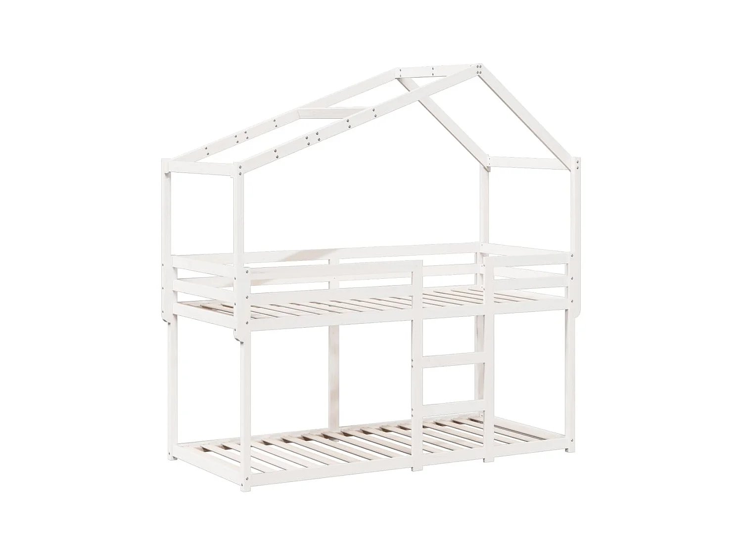 Lit simple-Lit superposé enfant sans matelas blanc 80x200 cm bois de pin massif