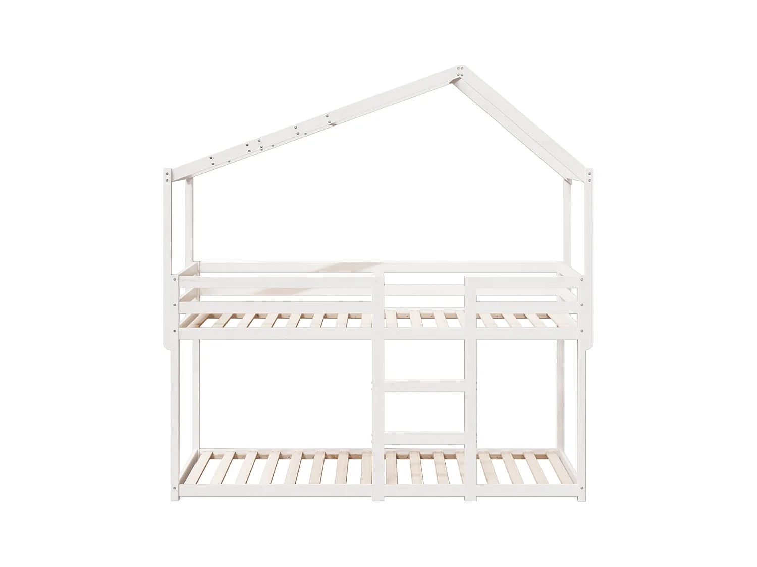 Lit simple-Lit superposé enfant sans matelas blanc 80x200 cm bois de pin massif