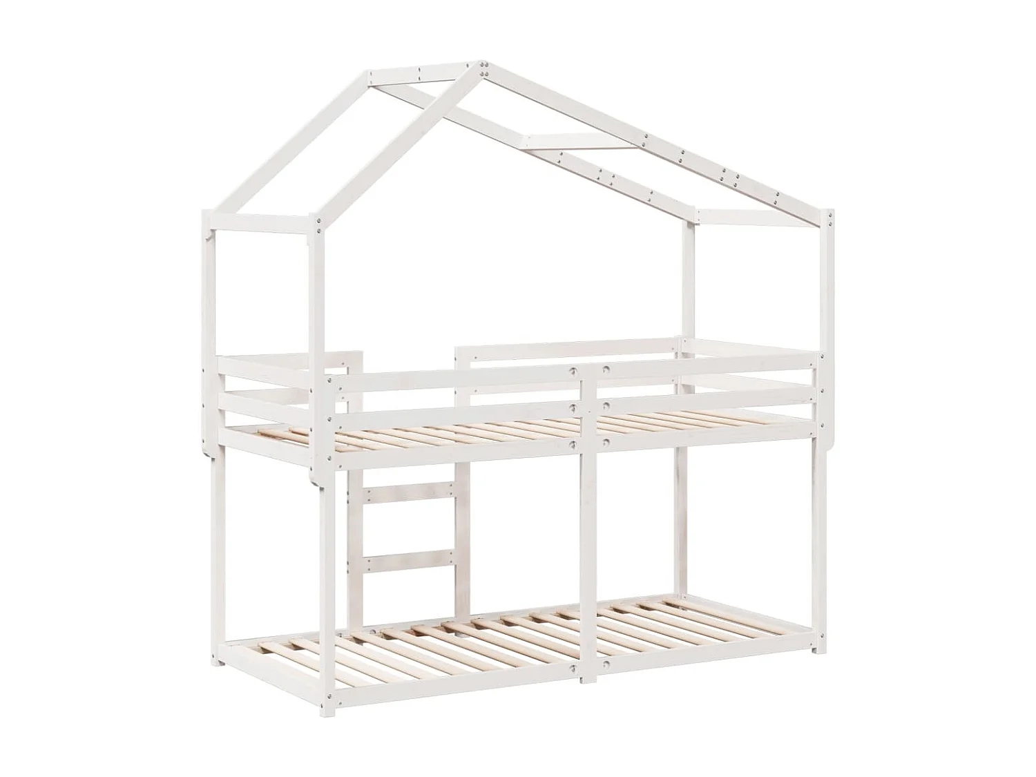 Lit simple-Lit superposé enfant sans matelas blanc 80x200 cm bois de pin massif