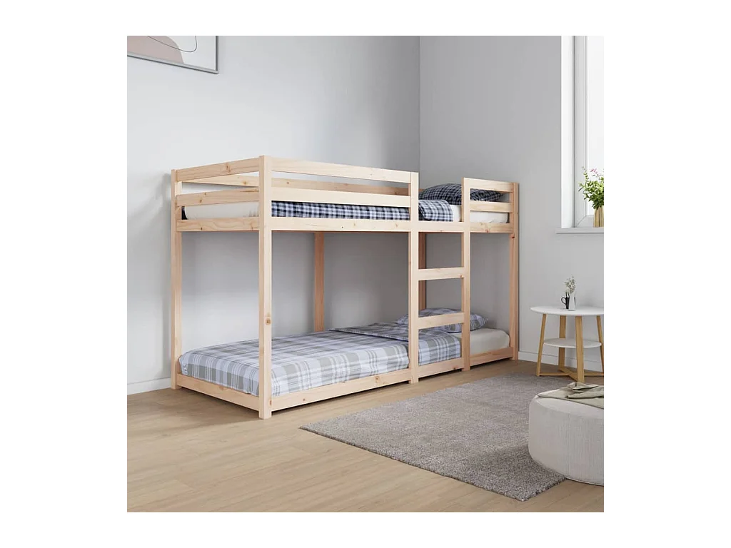 Lit simple-Lit superposé enfant sans matelas 75x190 cm bois de pin massif