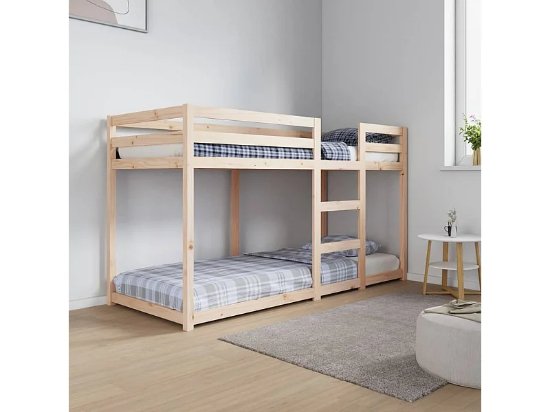 Lit simple-Lit superposé enfant sans matelas 75x190 cm bois de pin massif