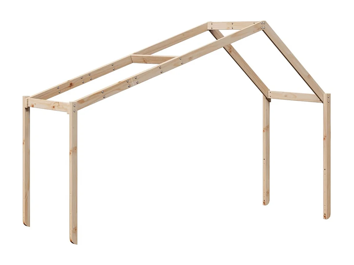Lit simple-Lit superposé enfant avec échelle et toit sans matelas 90x190 cm