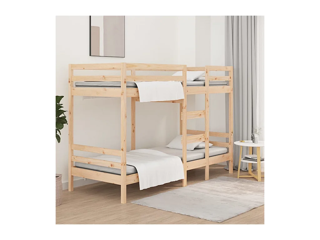 Lit simple-Lit superposé enfant sans matelas 80x200 cm bois de pin massif