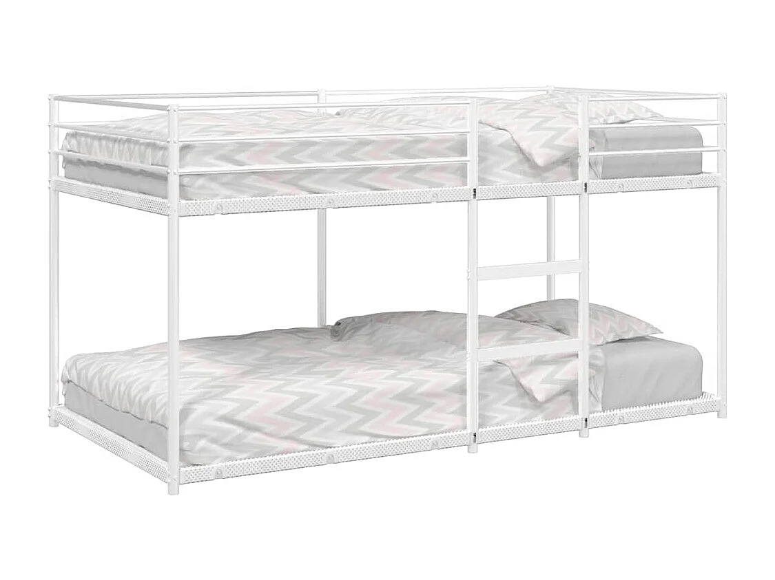 Lit simlpe-Lit superposé enfant-Cadre de lit sans matelas blanc 90x200 cm acier