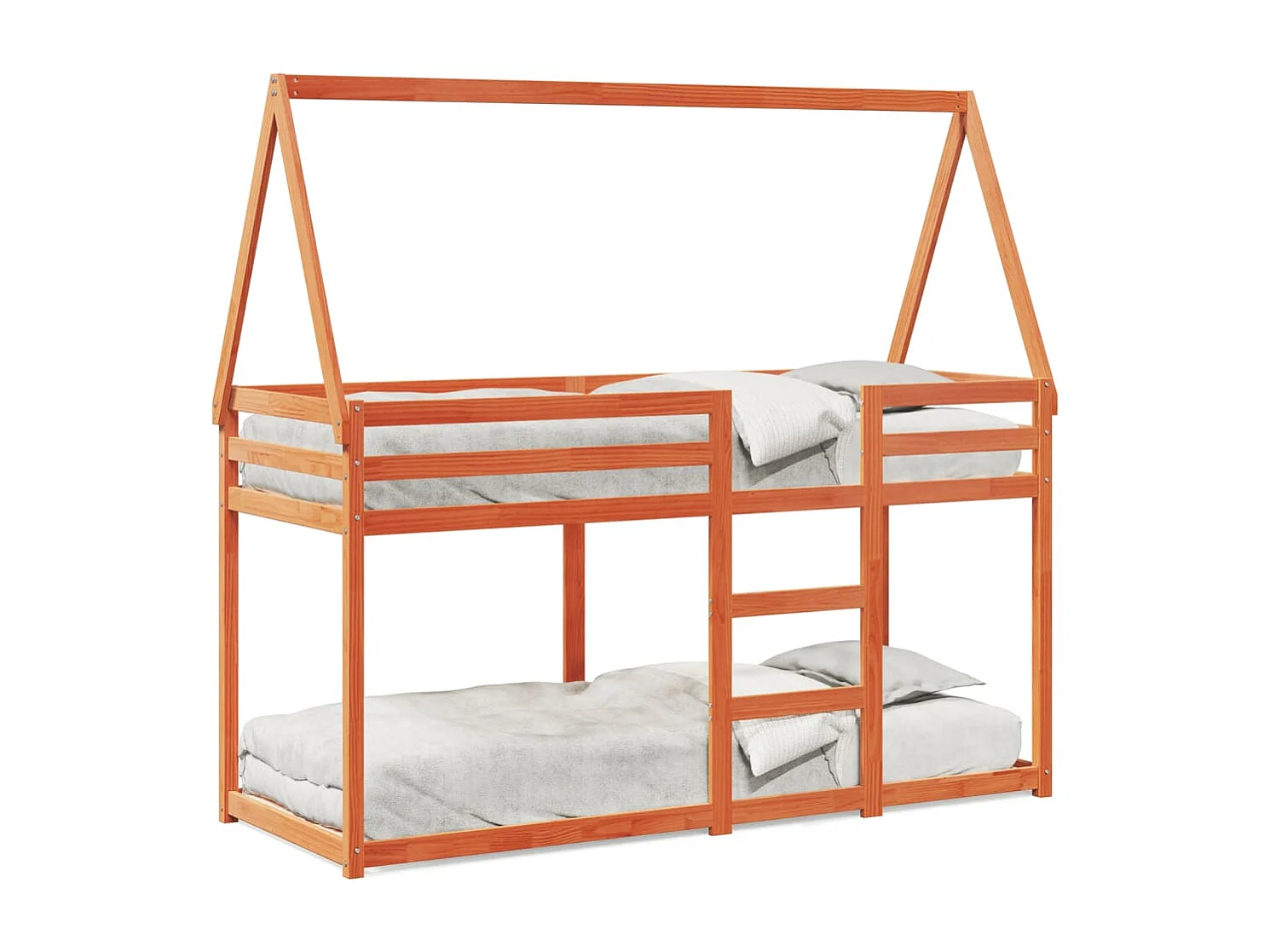 Lit simple-Lit superposé enfant sans matelas cire marron 80x200 cm pin massif