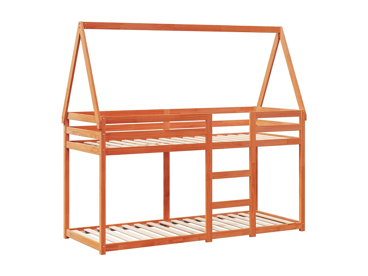 Lit simple-Lit superposé enfant sans matelas cire marron 80x200 cm pin massif