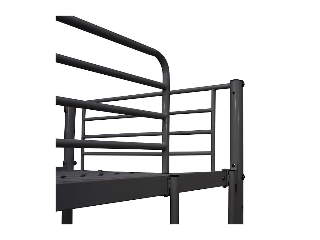 Lit simlpe-Lit superposé avec table sans matelas noir métal 90x200 cm