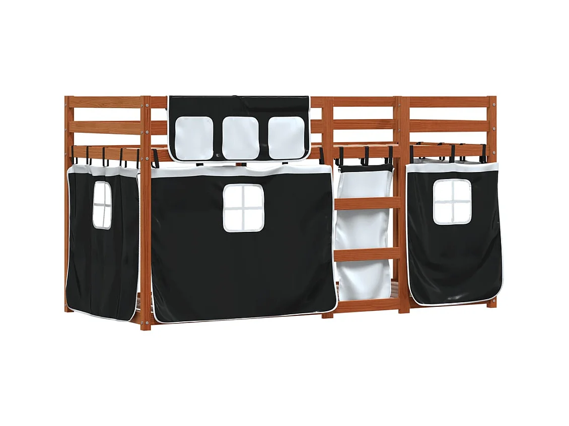 Lit simple-Lit superposé enfant sans matelas 90x190 cm bois de pin massif