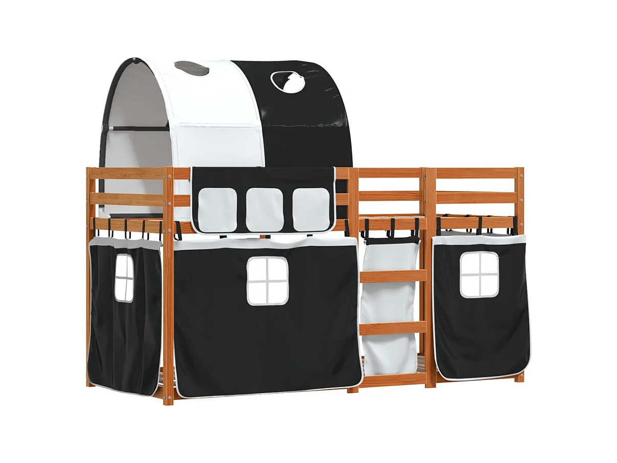 Lit simple-Lit superposé enfant sans matelas 90x190 cm bois de pin massif