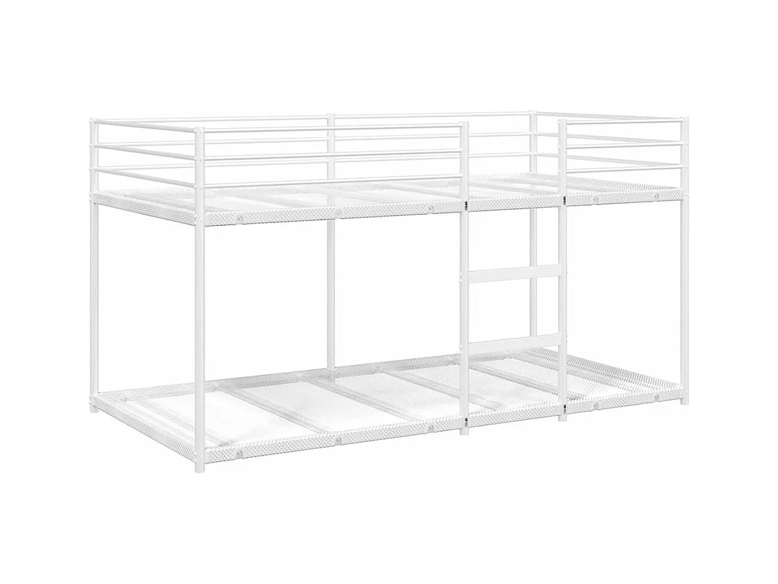 Lit simple-Lit superposé enfant sans matelas blanc 90x190 cm acier