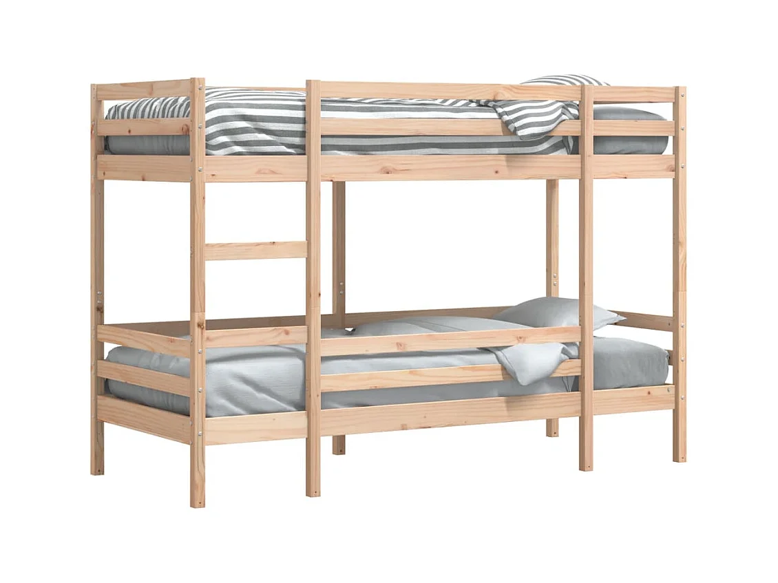 Lit simple-Lit superposé enfant sans matelas 90x190 cm bois de pin massif