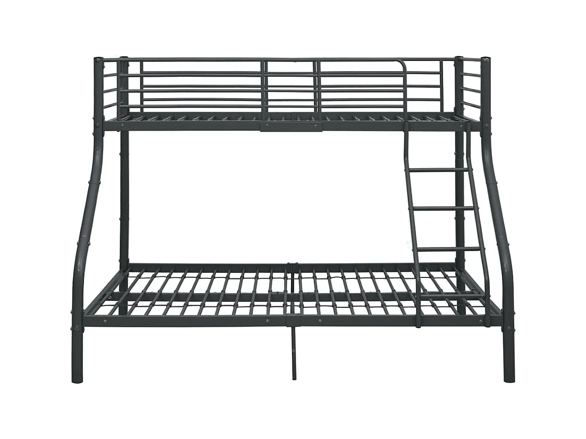 Lit adulte-Cadre de lit superposé sans matelas noir 140x200 cm/90x200 cm