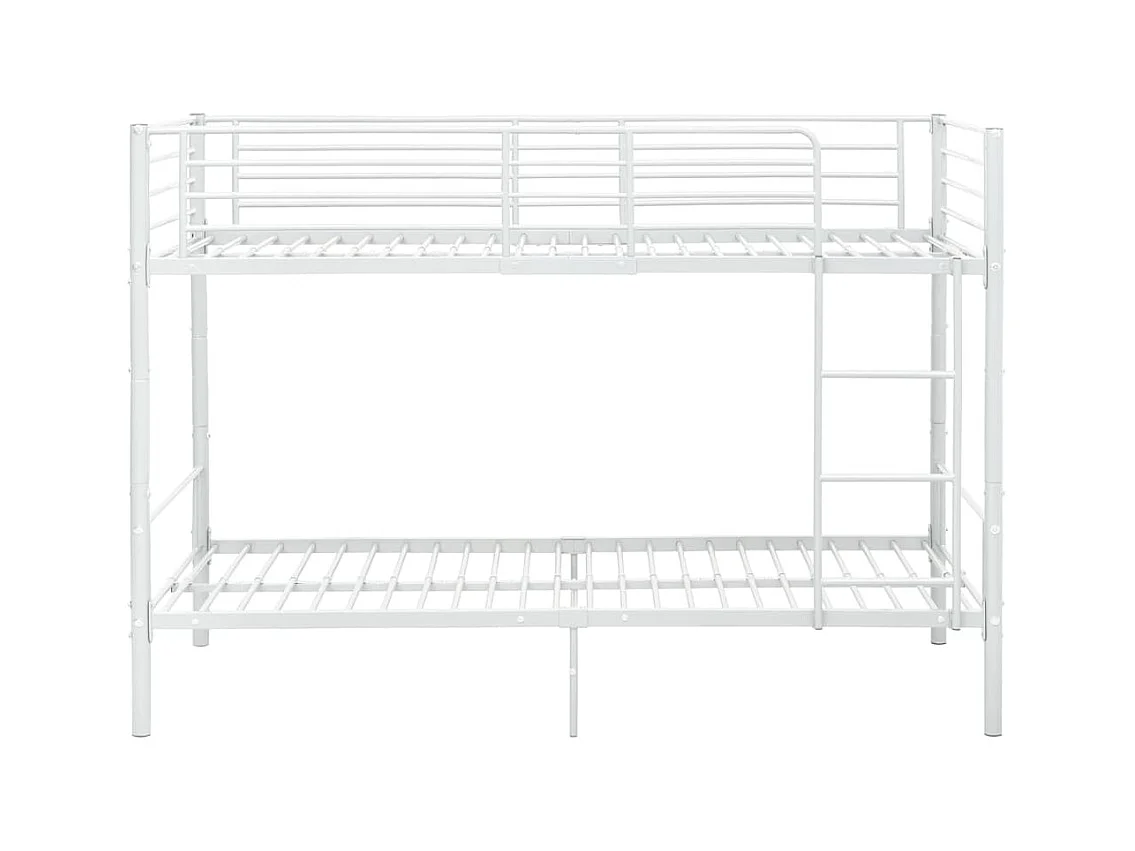 Lit simlpe-Lit superposé enfant-Cadre de lit sans matelas blanc métal 90x200 cm