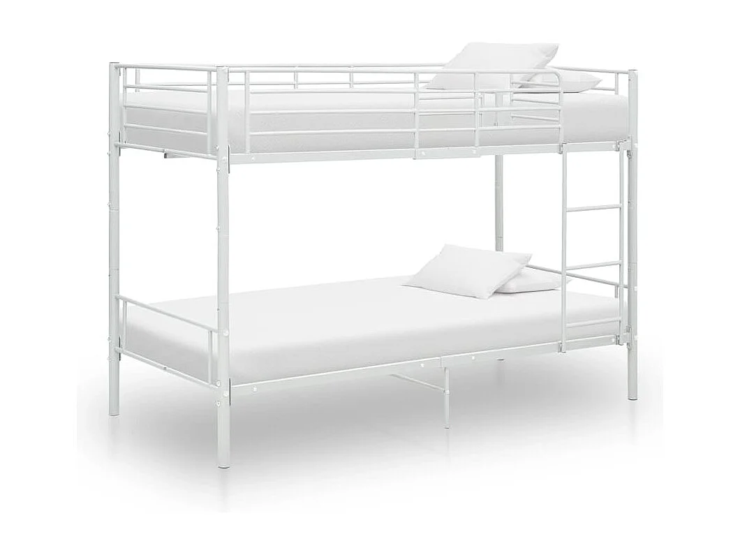 Cama litera de metal blanca 90x200 cm SHL54691
