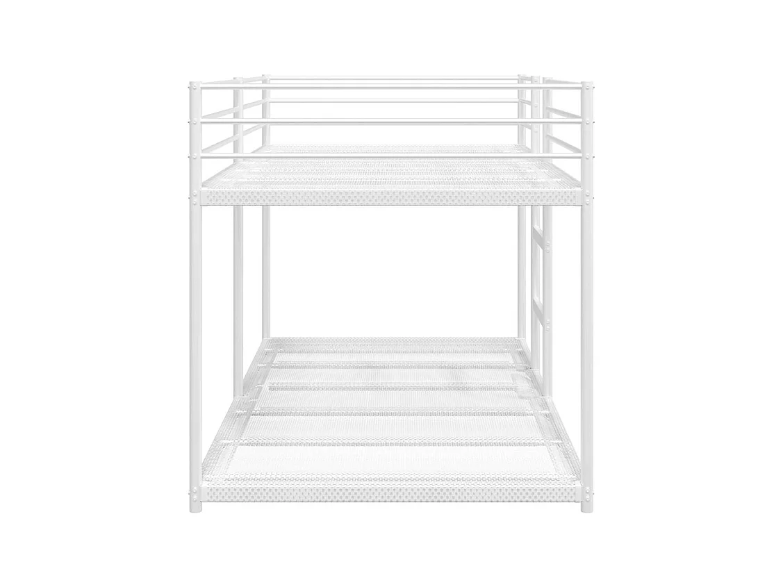 Lit simple-Lit superposé enfant sans matelas blanc 100x200 cm acier