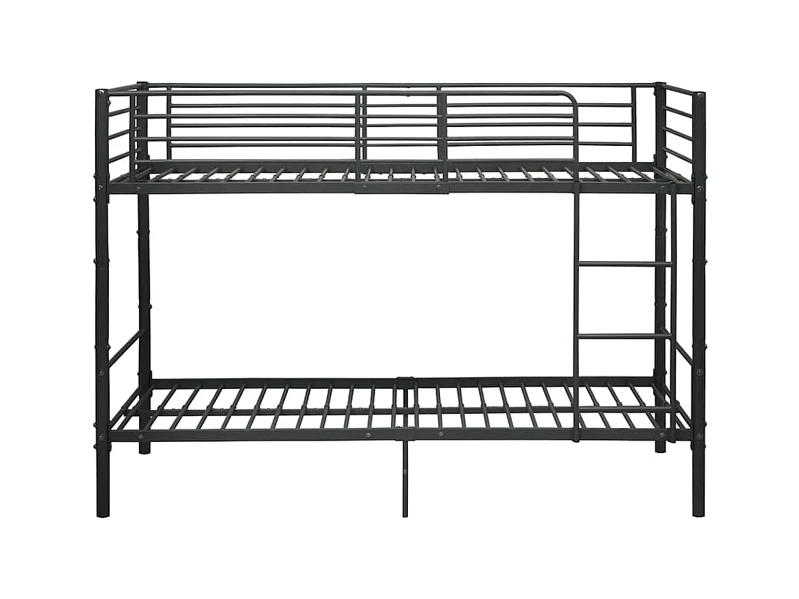 Lit simlpe-Lit superposé enfant-Cadre de lit sans matelas noir métal 90x200 cm