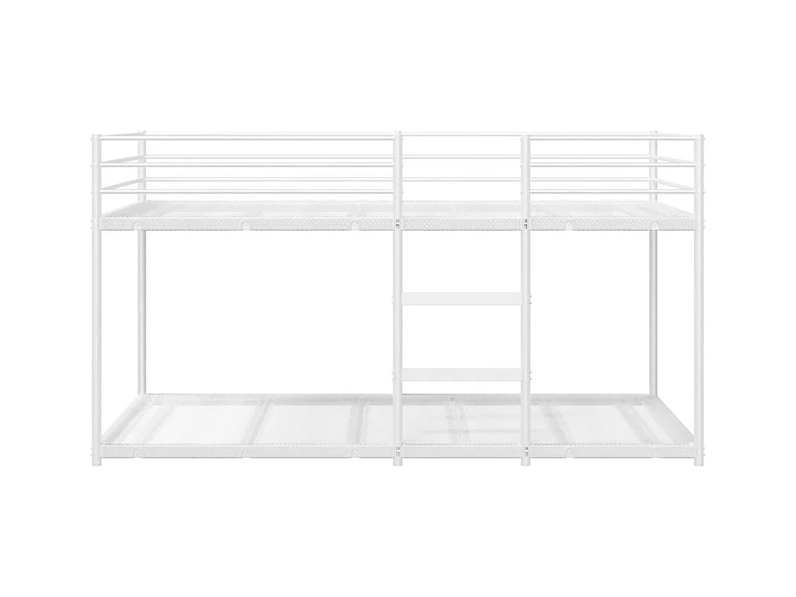 Lit simple-Lit superposé enfant sans matelas blanc 100x190 cm acier