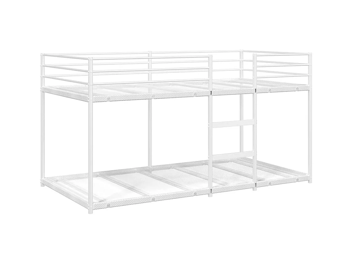 Lit simple-Lit superposé enfant sans matelas blanc 100x190 cm acier