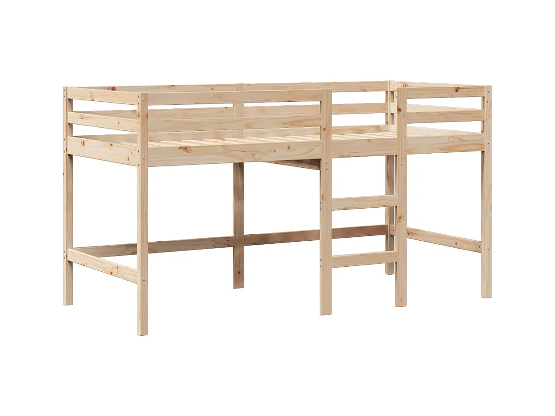 Lit simlpe-Lit superposé avec échelle et toit sans matelas 90x200 cm