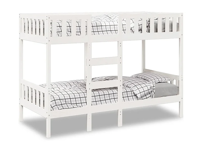 Lit simple-Lit superposé enfant Blanc 75x190 cm Bois de pin massif