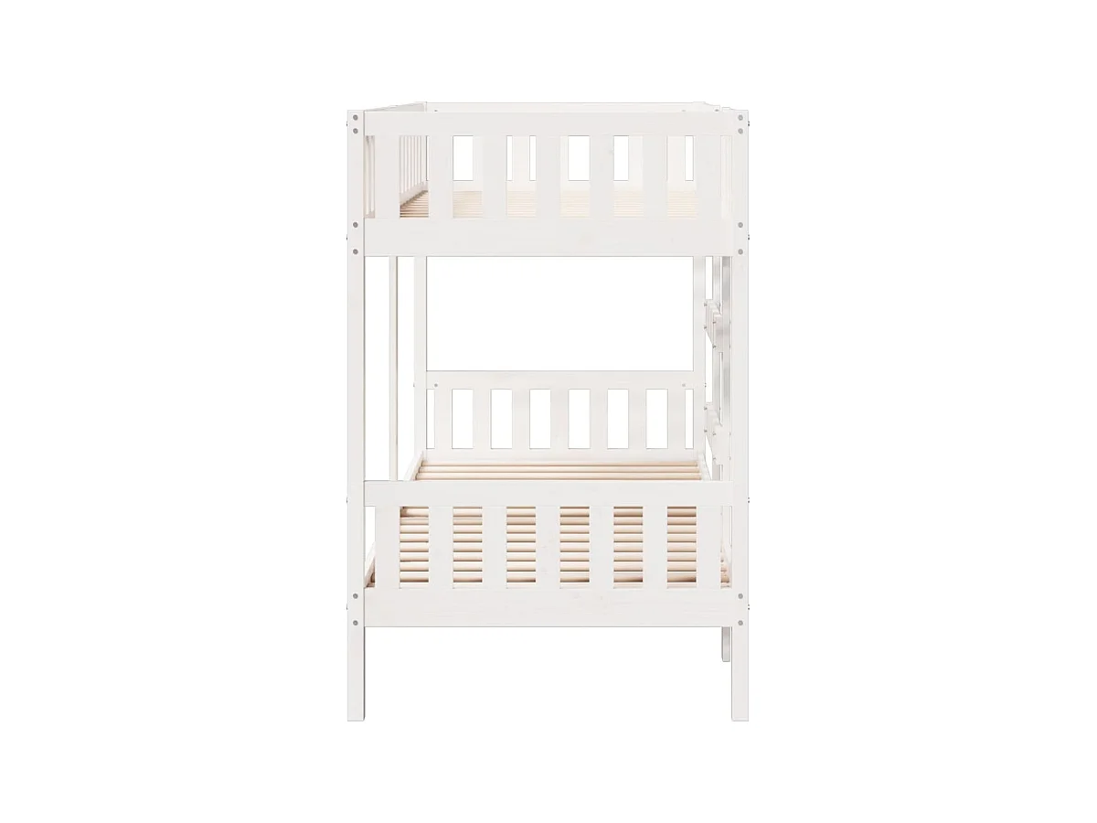 Lit simple-Lit superposé enfant Blanc 75x190 cm Bois de pin massif