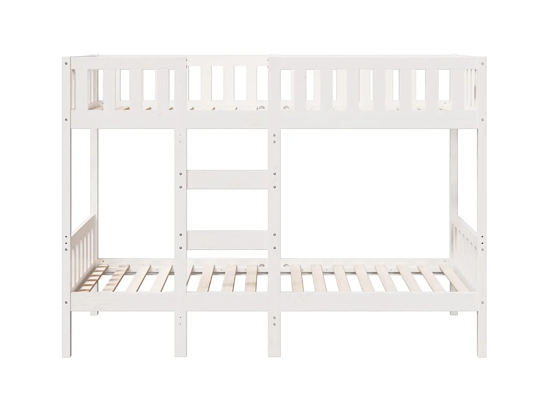 Lit simple-Lit superposé enfant Blanc 75x190 cm Bois de pin massif