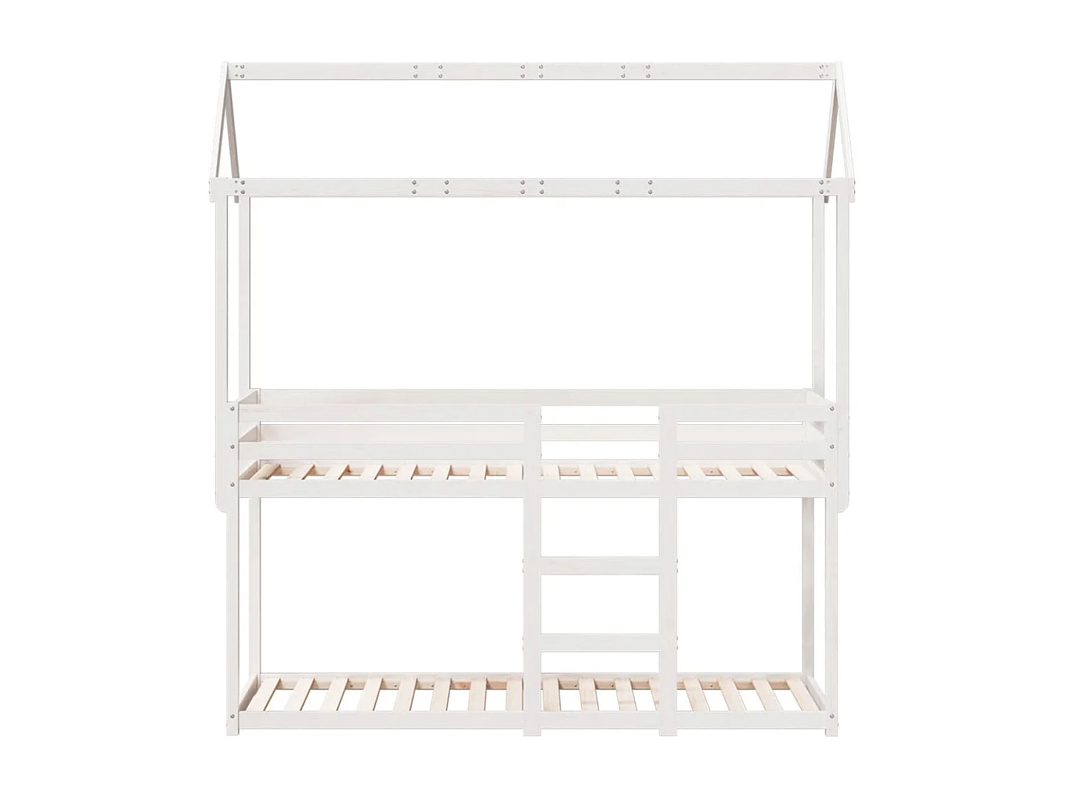 Lit simple-Lit superposé enfant sans matelas blanc 80x200 cm bois de pin massif