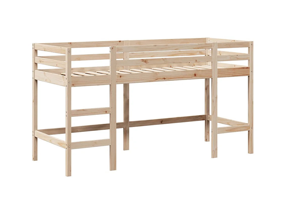 Lit simple-Lit superposé enfant avec échelle et toit sans matelas 90x190 cm