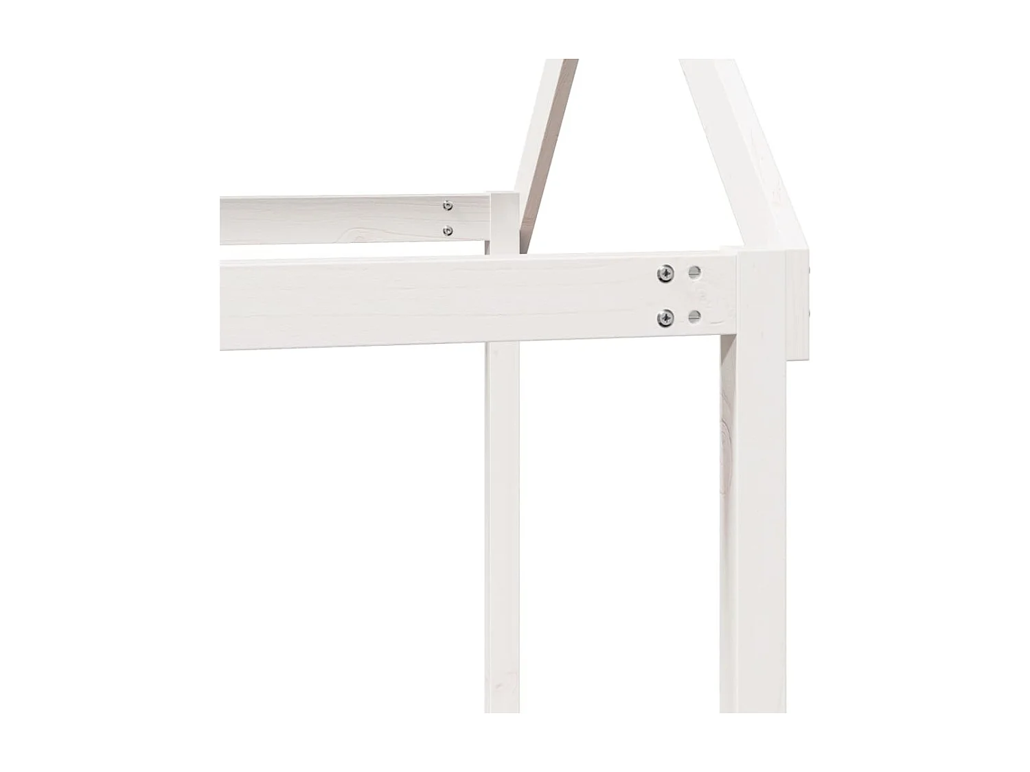 Lit simple-Lit superposé enfant avec échelle et toit sans matelas blanc 90x190 cm