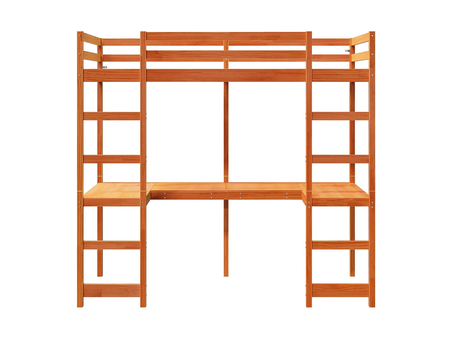 Cama de solteiro | Cama de adulto | Cama alta sem colchão 75x190cm pinho maciço castanho-mel SHL131597