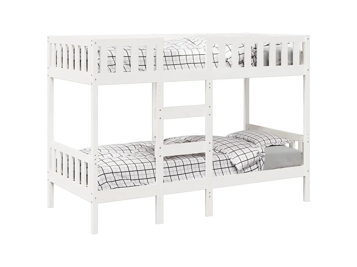 Lit simple-Lit superposé enfant Blanc 80x200 cm Bois de pin massif
