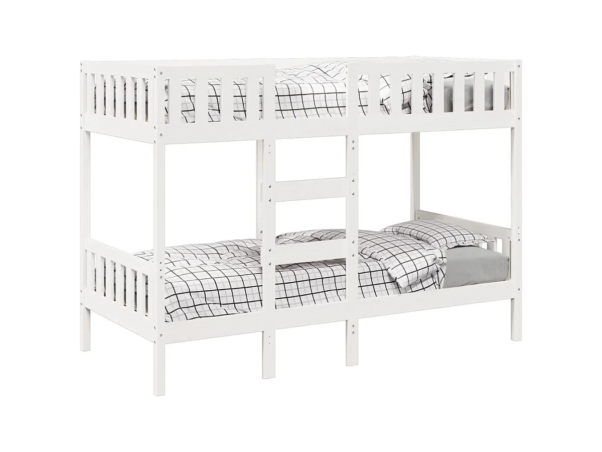Lit simple-Lit superposé enfant Blanc 80x200 cm Bois de pin massif