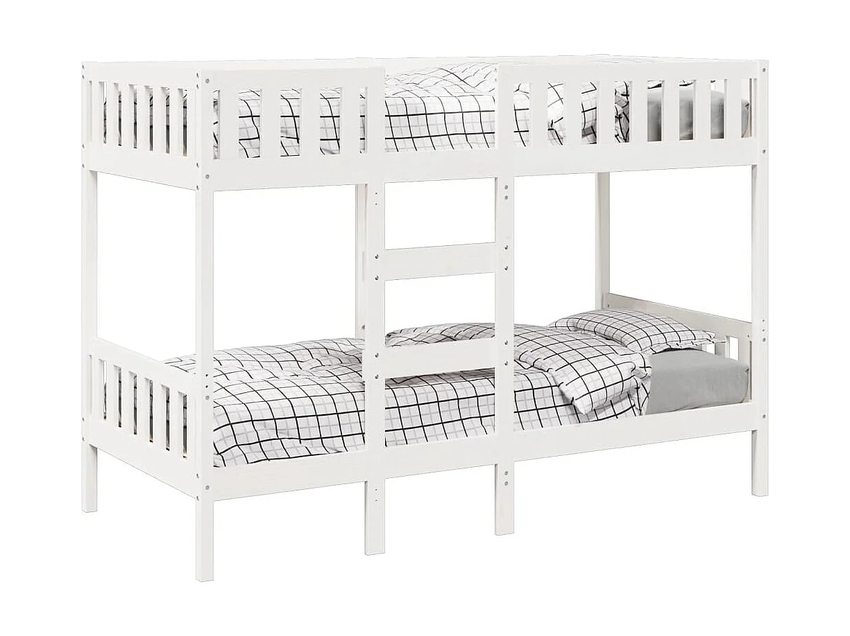 Lit simple-Lit superposé enfant Blanc 80x200 cm Bois de pin massif