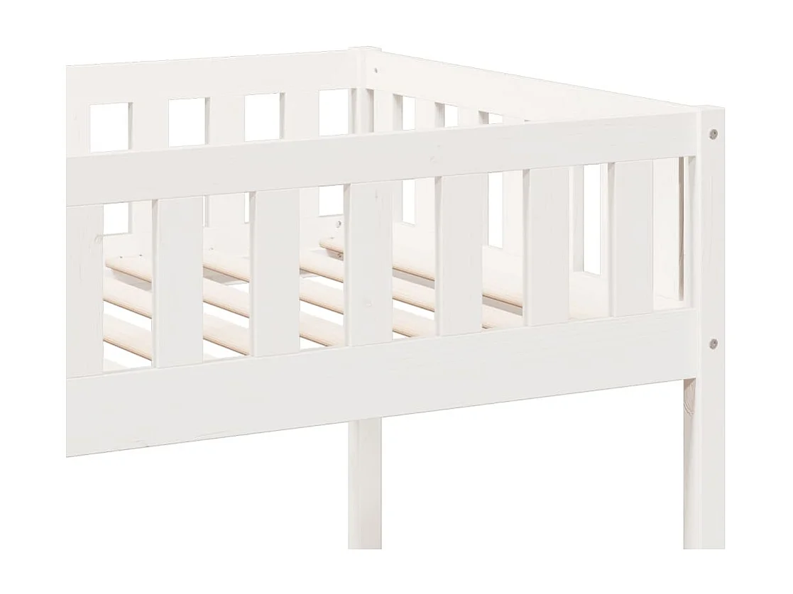 Lit simple-Lit superposé enfant Blanc 80x200 cm Bois de pin massif