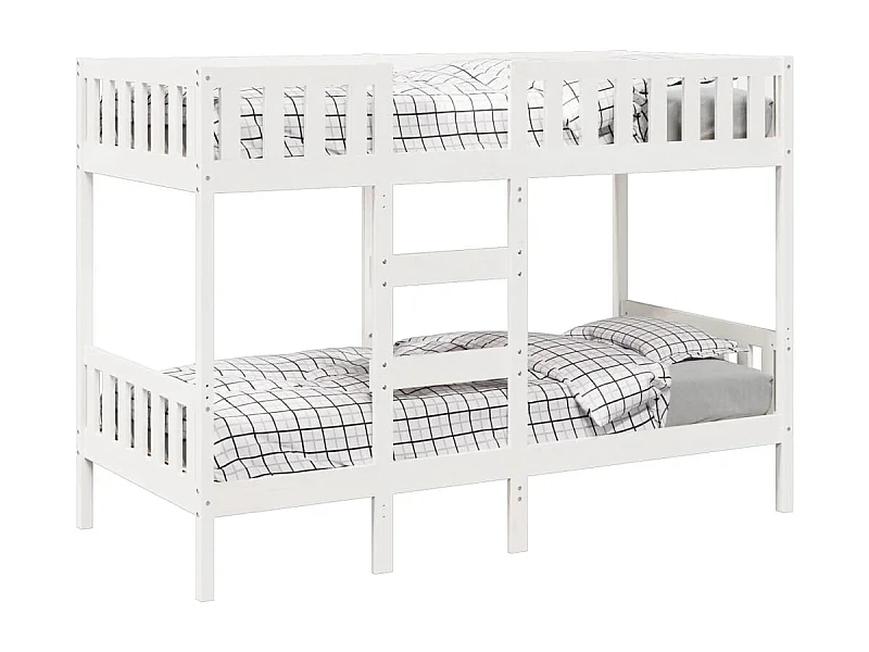 Lit simple-Lit superposé enfant Blanc 80x200 cm Bois de pin massif