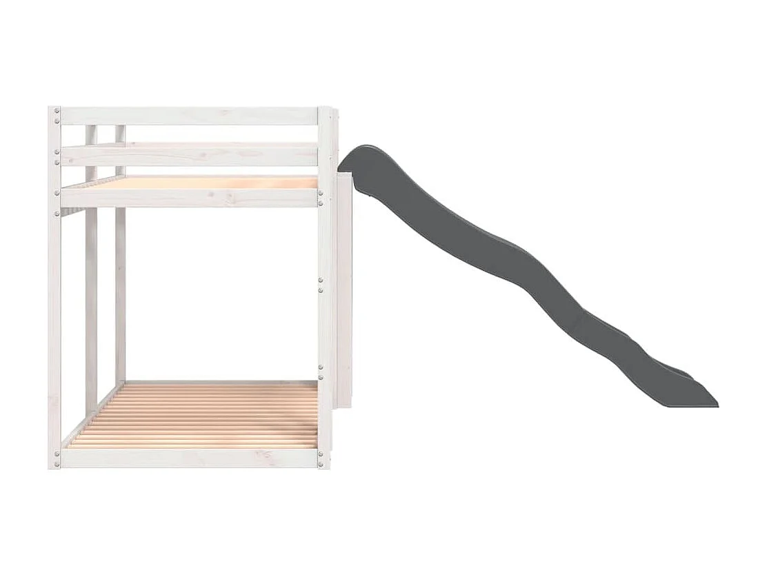 Lit simple-Lit superposé enfant avec toboggan et échelle sans matelas 80x200 cm