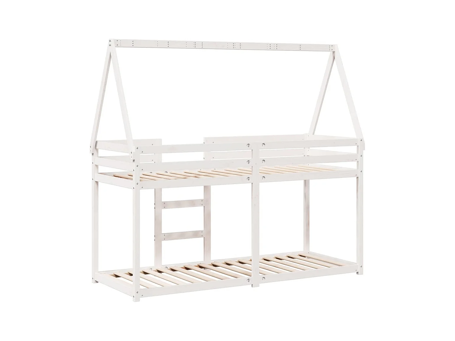 Lit simple-Lit superposé enfant sans matelas blanc 75x190 cm bois de pin massif