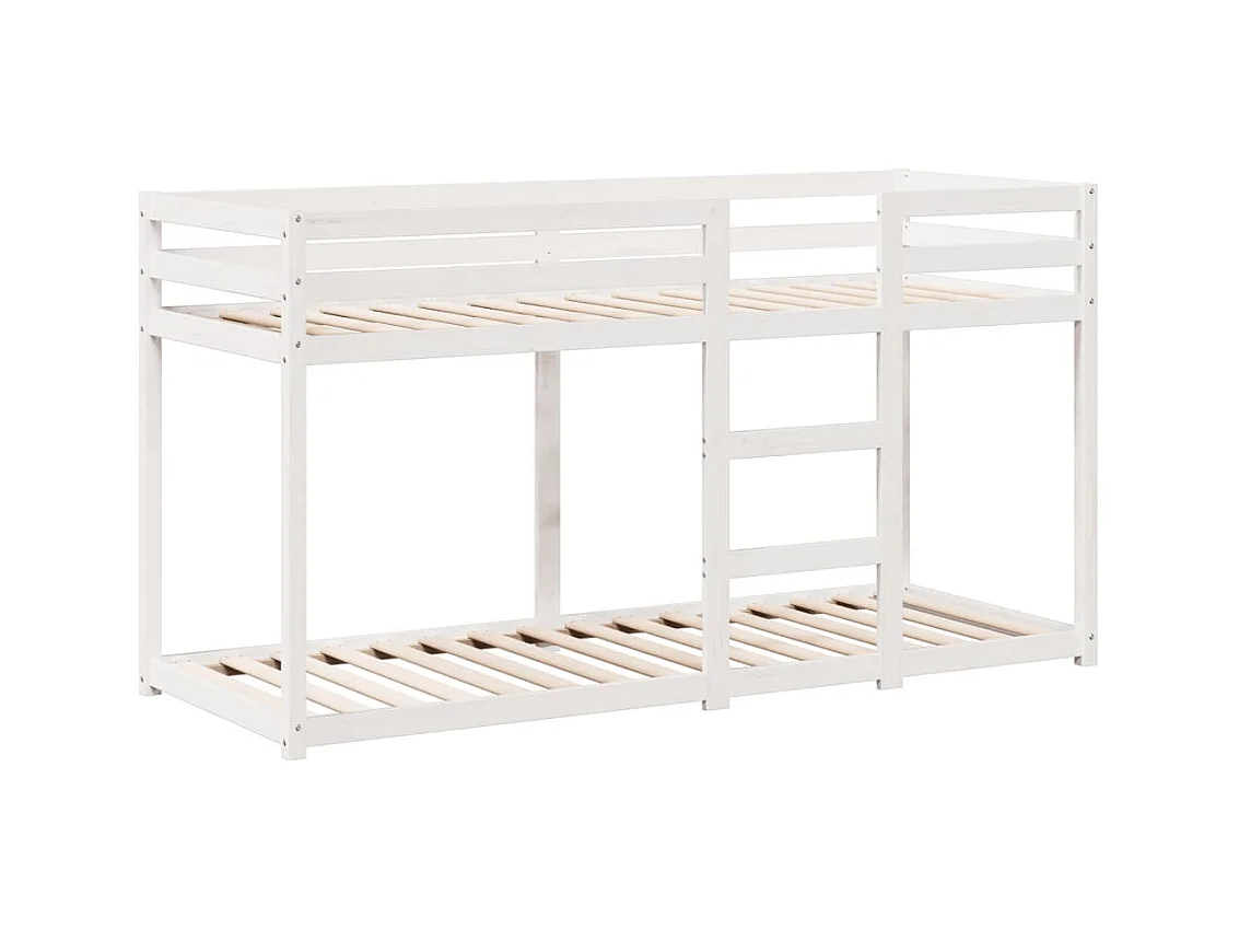 Lit simple-Lit superposé enfant sans matelas blanc 75x190 cm bois de pin massif