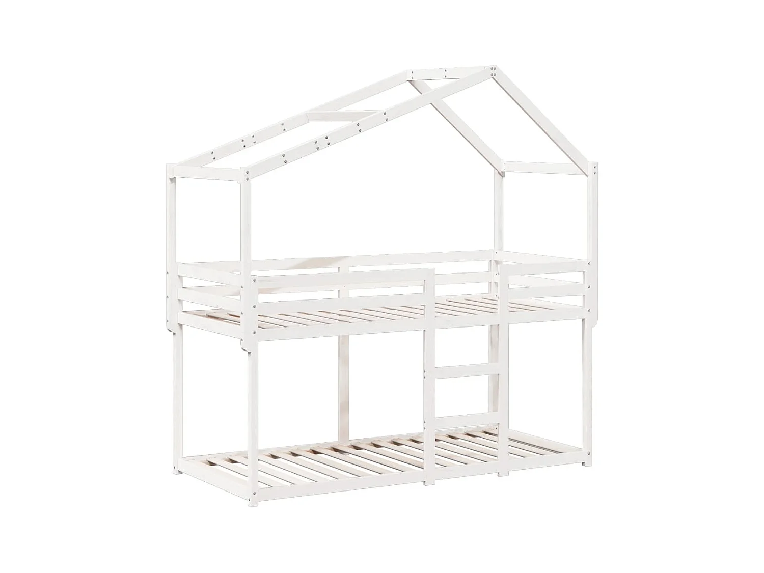 Lit simple-Lit superposé enfant sans matelas blanc 75x190 cm bois de pin massif