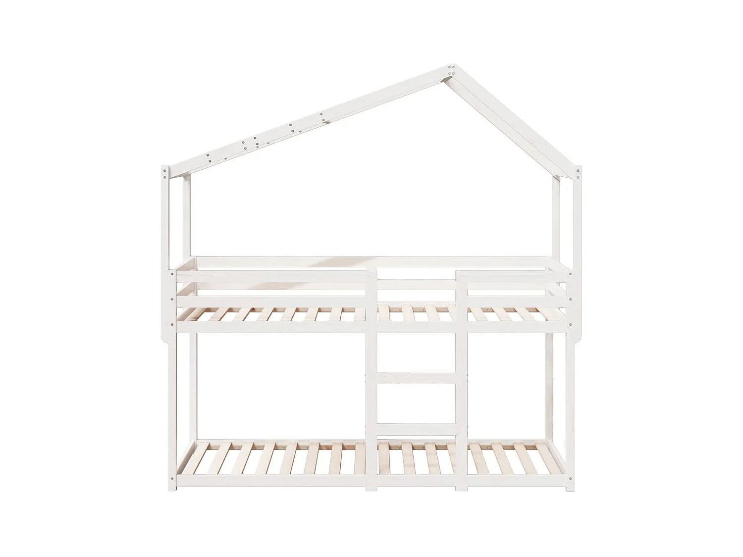 Lit simple-Lit superposé enfant sans matelas blanc 75x190 cm bois de pin massif