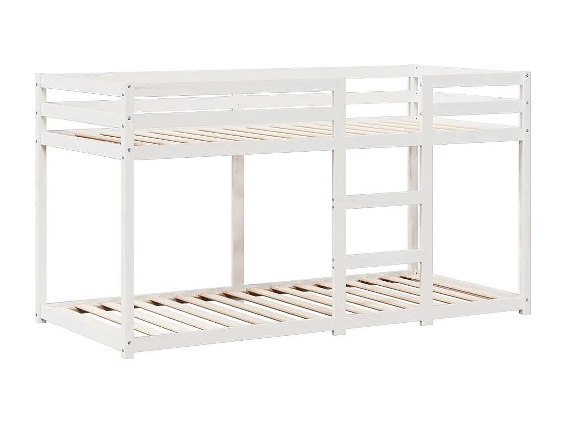 Bettgestell | Kinderbett | Etagenbett mit Dach Weiß 75x190 cm Massivholz Kiefer SHL100572